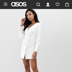 Sold! ASOS Club L White Wrap Front Blazer Dress
